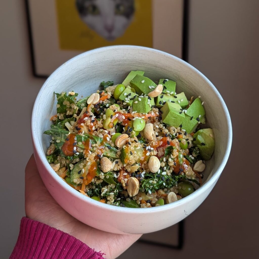 Peanut quinoa salad.