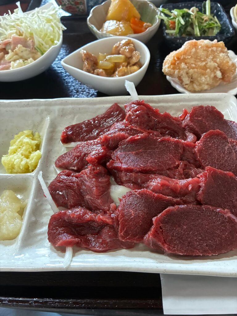 Horse sashimi in Kumamoto