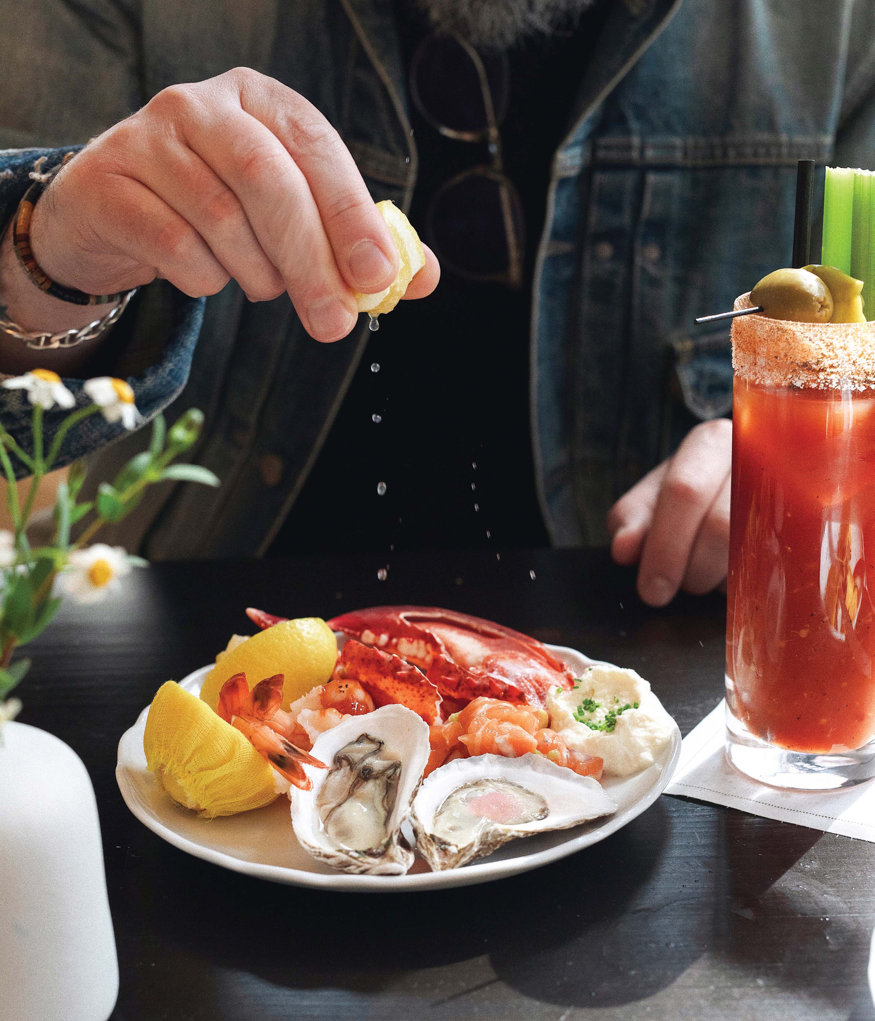 oyster and lobster dish