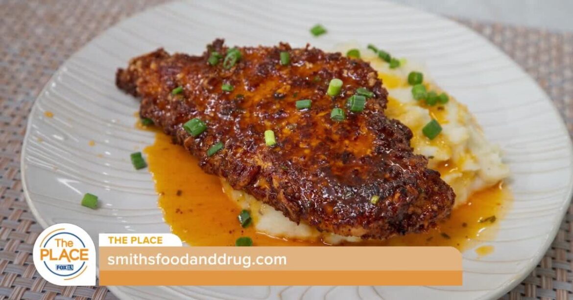 Pecan Crusted Chicken with Spicy Honey Sauce recipe by Smith's Chef Jeff Jackson