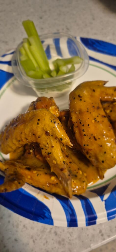 Last minute throw together pre hockey game wings