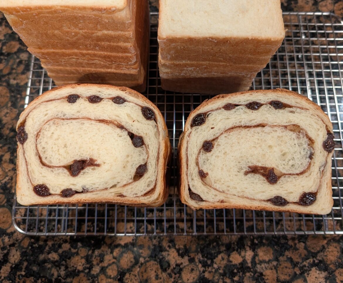 First time I've made a cinnamon raisin bread that didn't have gaps!