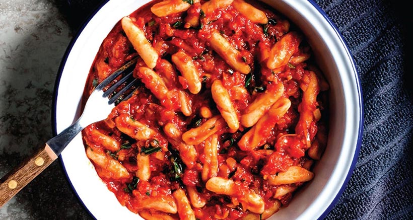 Vegan Cavatelli Arrabbiata - vegan Italian recipes