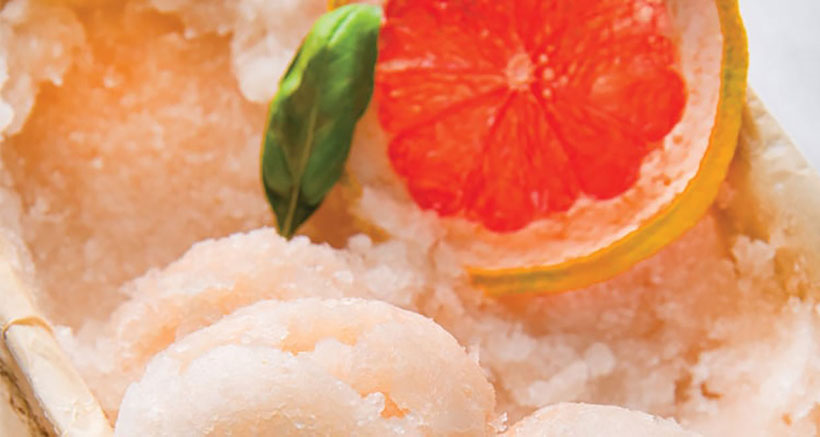 Vegan Pink Grapefruit And Basil Sorbet