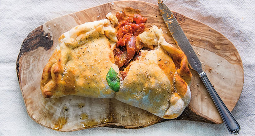 Vegan Roasted Vegetable Calzone with Olives - vegan Italian recipes
