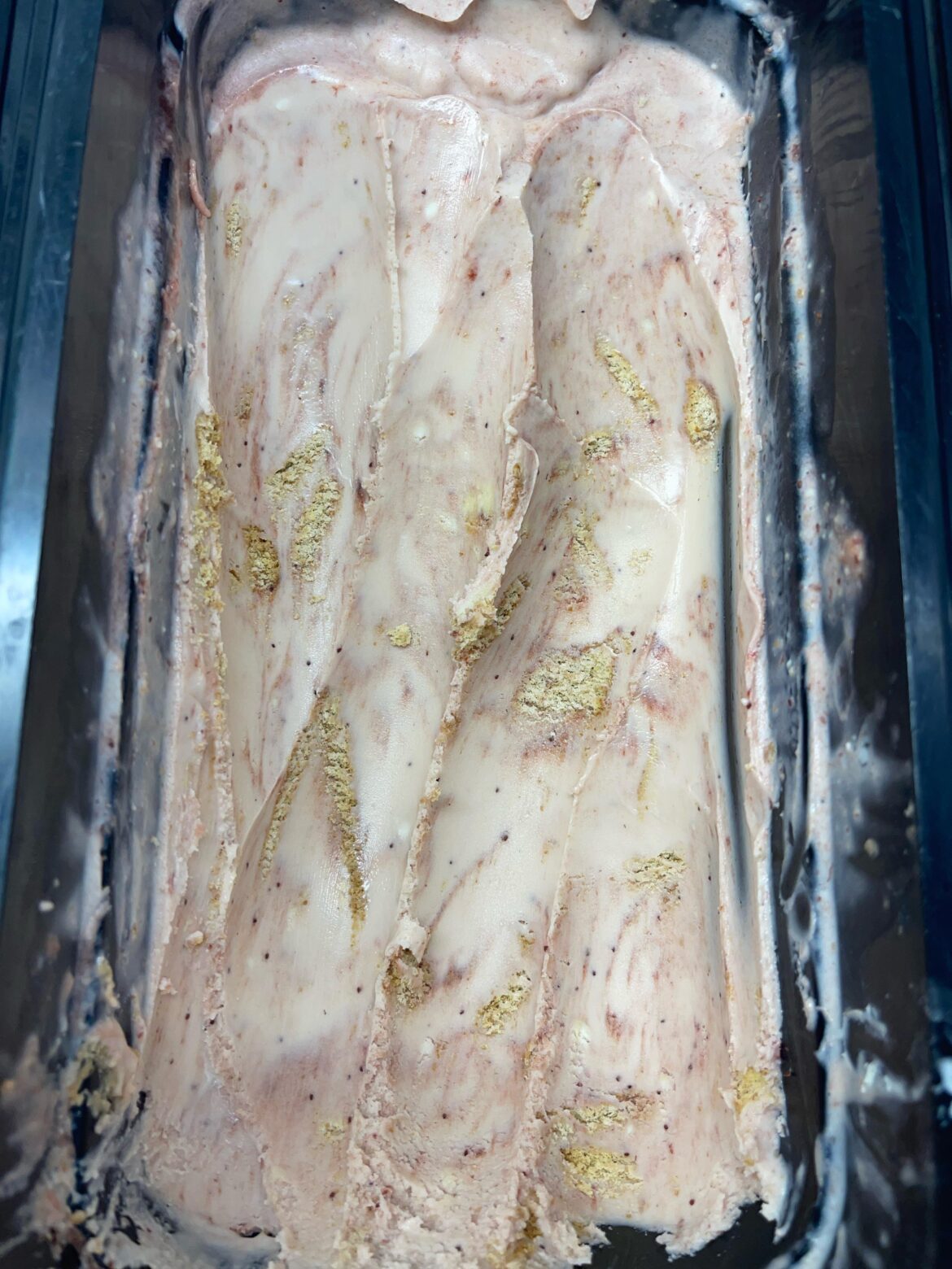 Today’s flavor is our Strawberry Cheesecake.