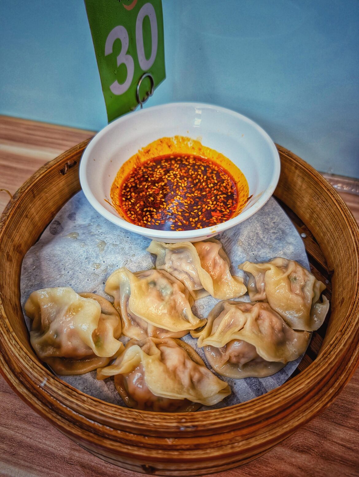 [I ate] dumplings with an incredible sesame vinegar sauce in Taipei.