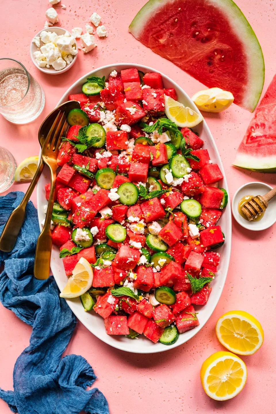 Watermelon Feta Cucumber Salad - Photo Credit: xoxoBella.