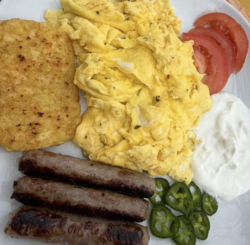 This morning’s breakfast. Do you ever add a random dollop of Greek yogurt?