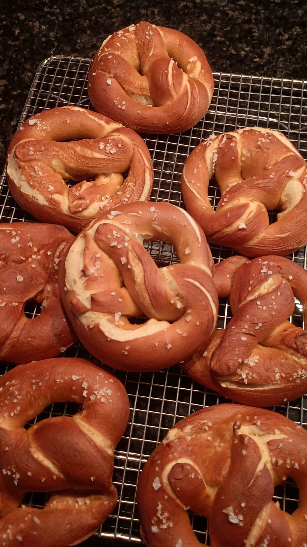 Got a serious urge to make soft pretzels but didn't want to find/use lye at home. Cooked baking soda is a 8.5/10 replacement