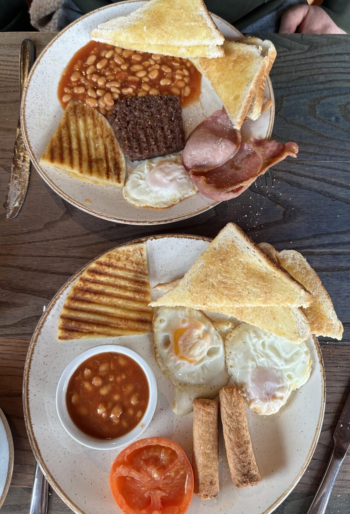 “The Breakfast” and “Vegetarian Breakfast” (£11.50 each) from Crafts & Things in Glencoe, Scotland