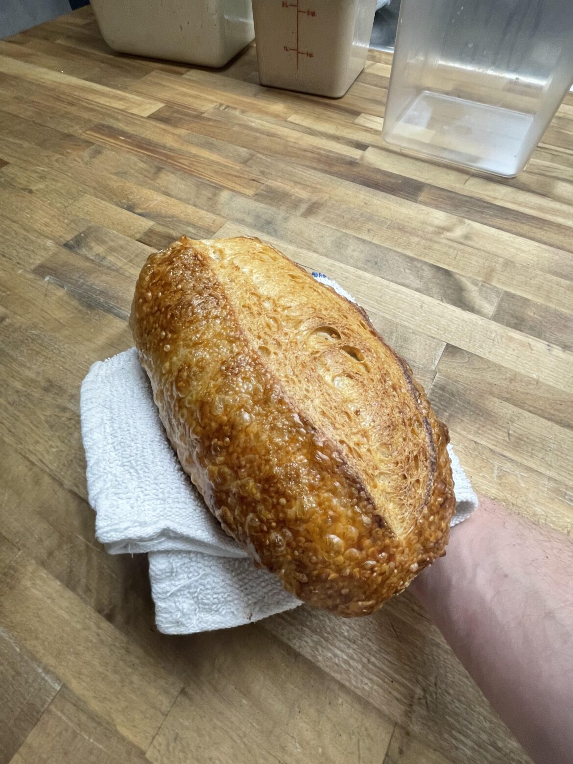 Non-pale bread.