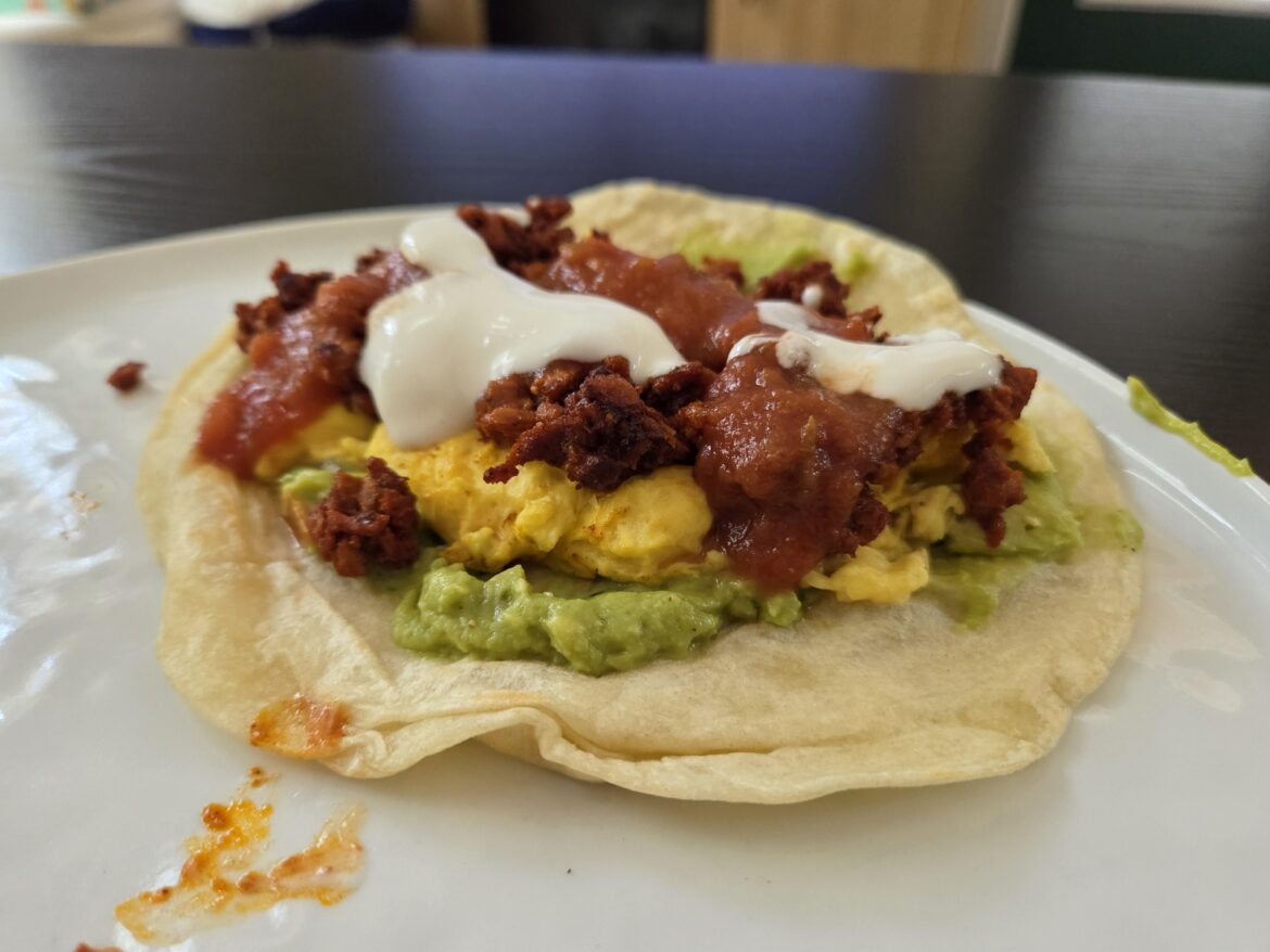 Soyrizo and Just Egg Taco