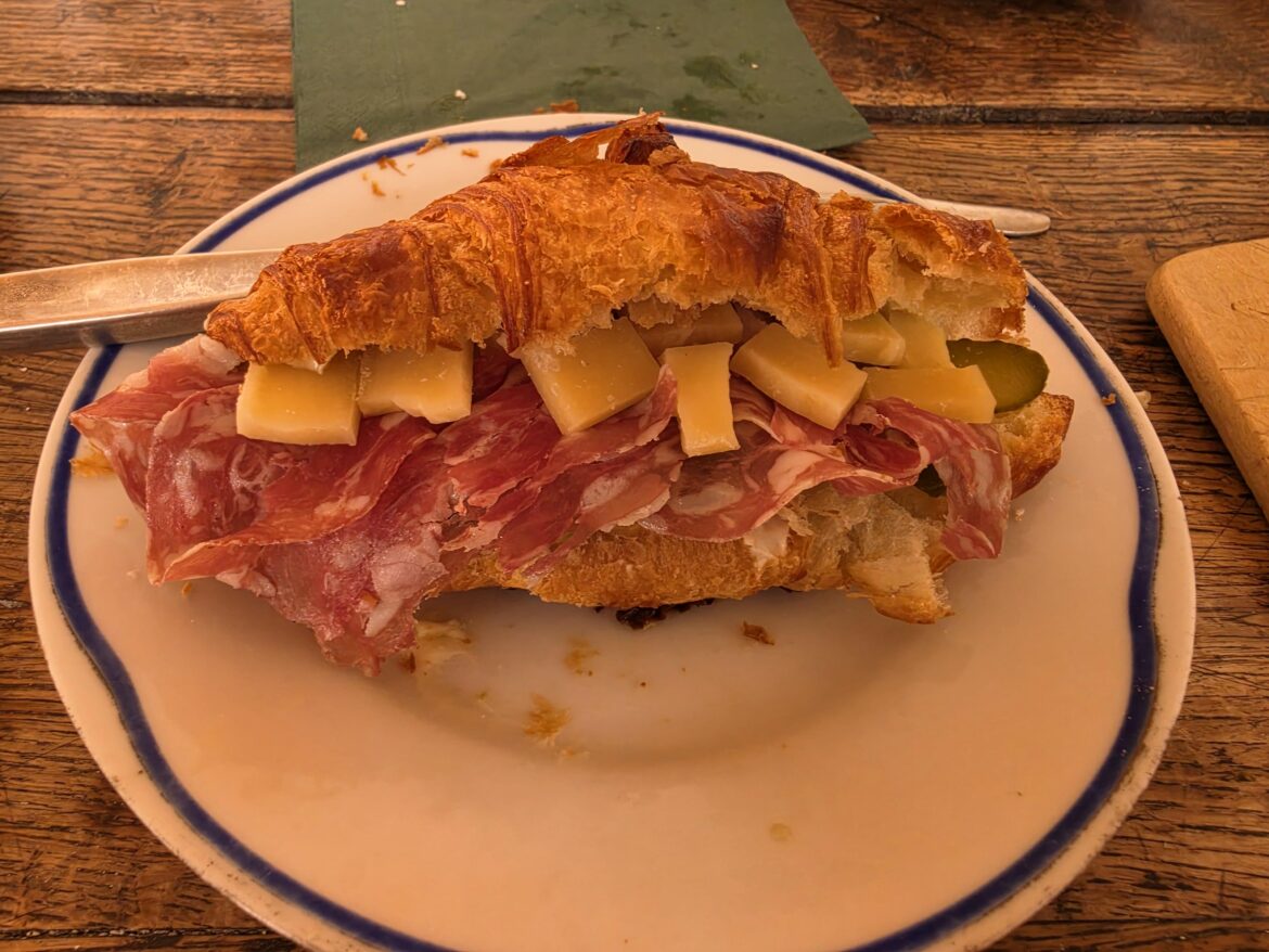 I present to you my croissant sandwich