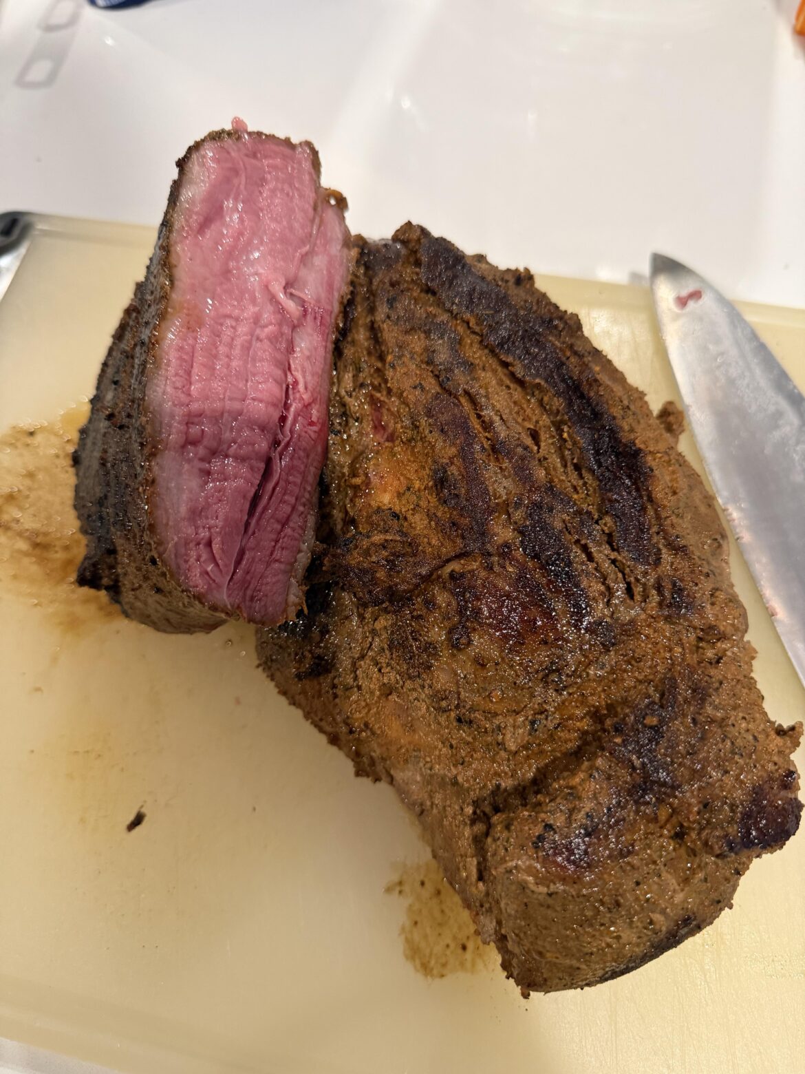 Tri tip - 131 for 5 hours and 90 seconds for each side on cast iron