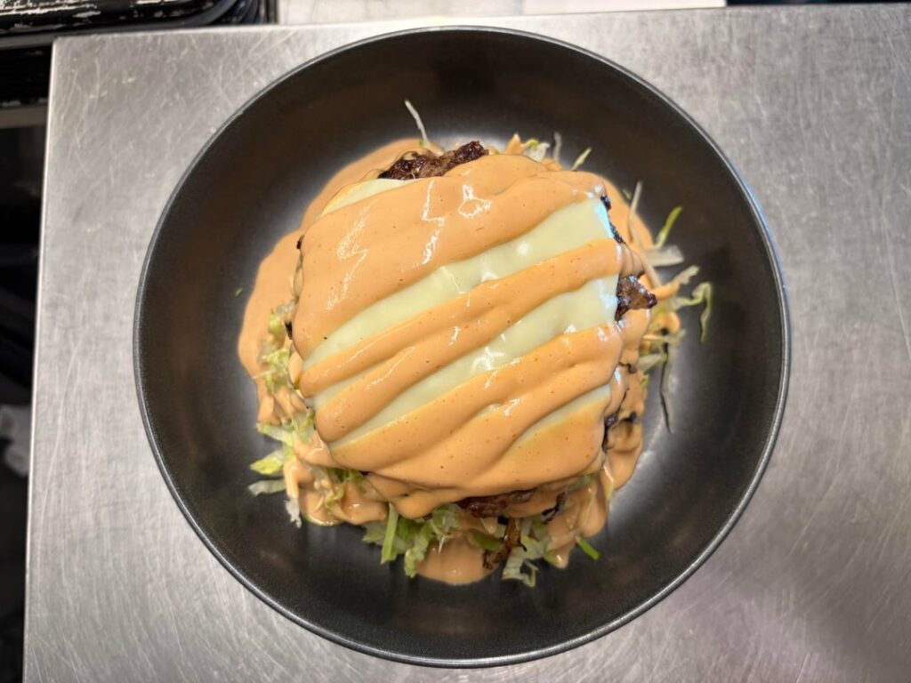 Guest request: double cheeseburger, as a salad.