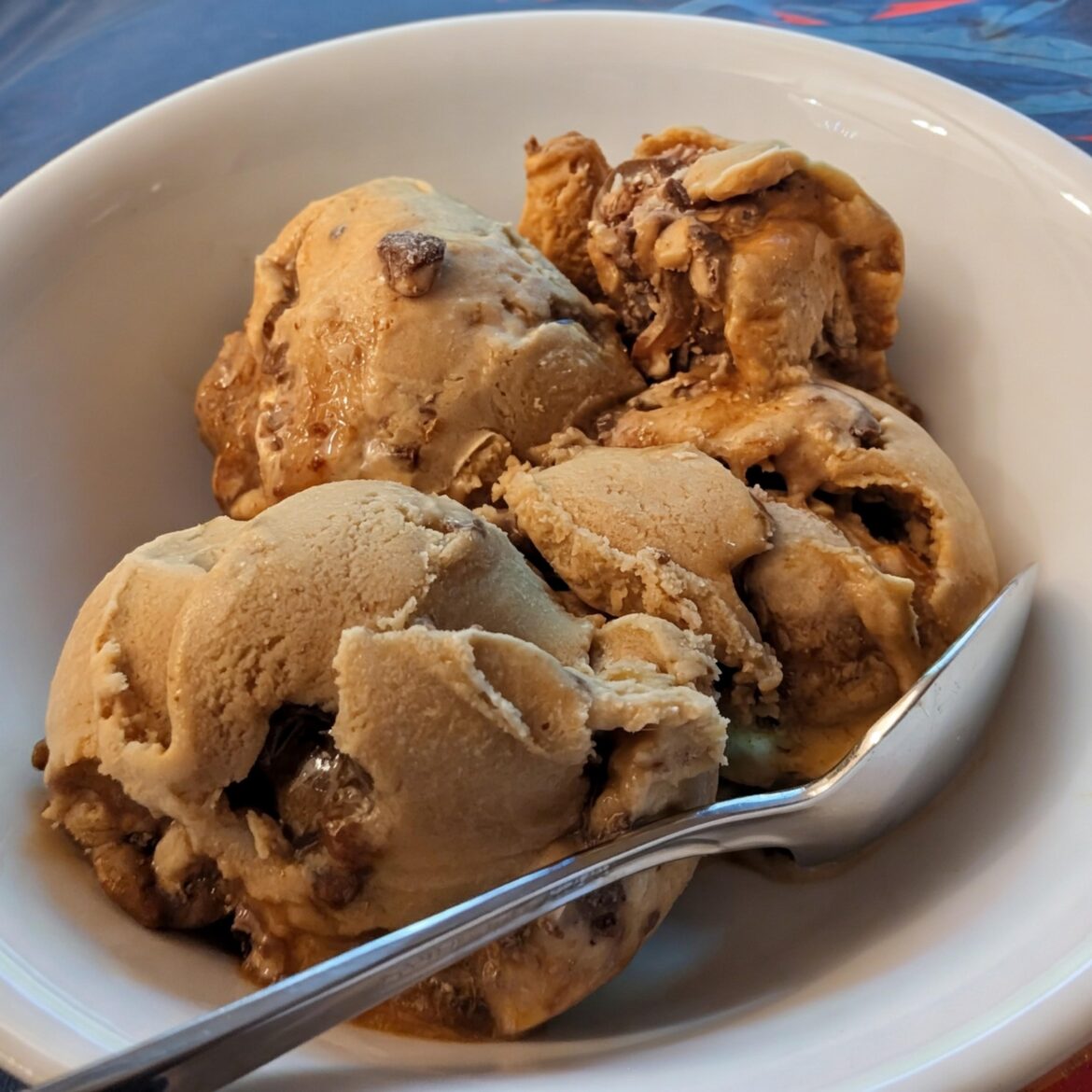Coffee with coffee toffee bits. Final batch on the old machine before it died.