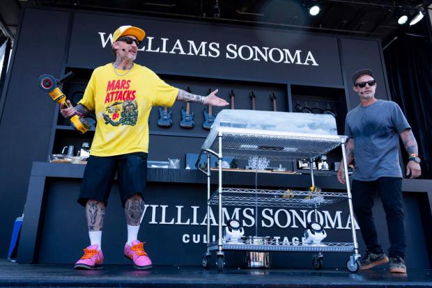 Michael Voltaggio, left, and Bryan Voltaggio are seen on the Williams Sonoma Culinary Stage at the 2025 BottleRock Napa Valley on Saturday, May 24, 2025, at Napa Valley Expo in Napa, Calif. (Photo by Amy Harris/Invision/AP)