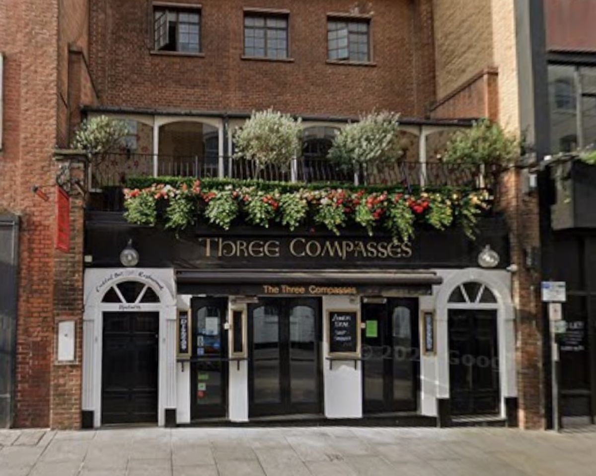 Bouchon Racine is located above the Three Compasses pub