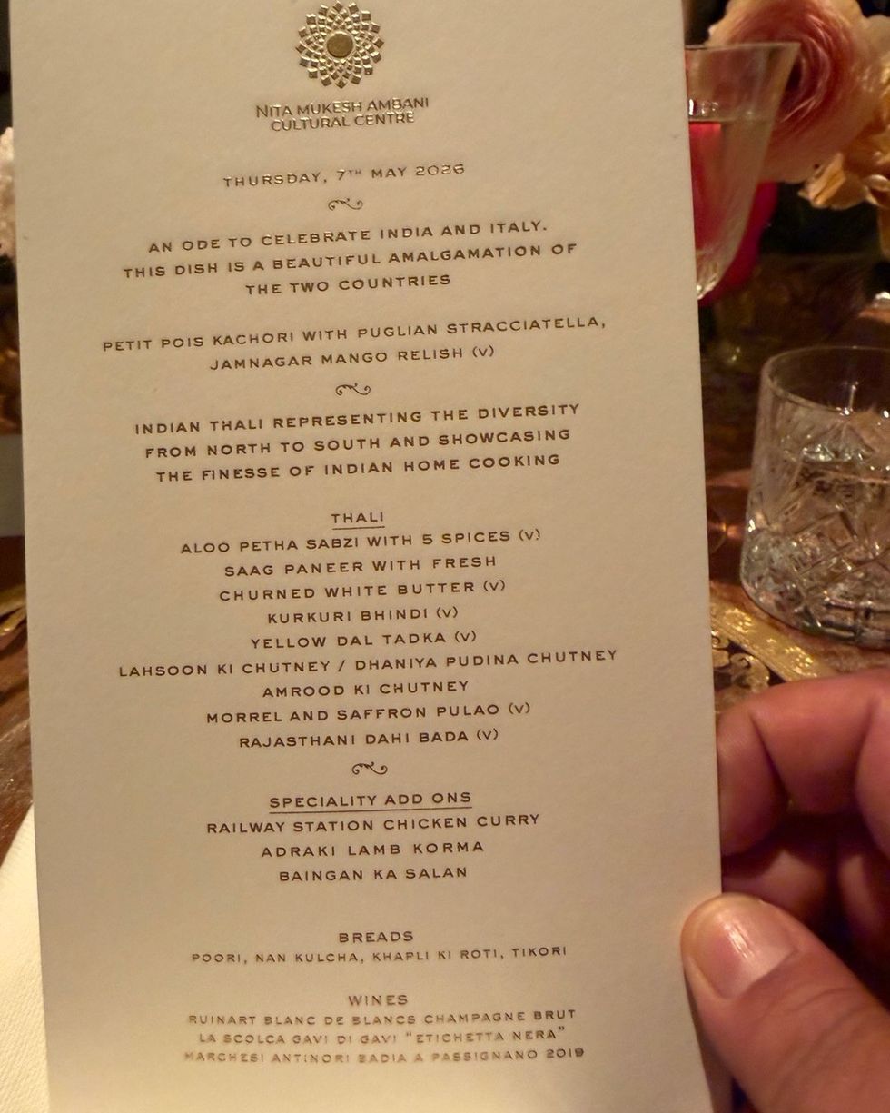 NMACC dinner menu