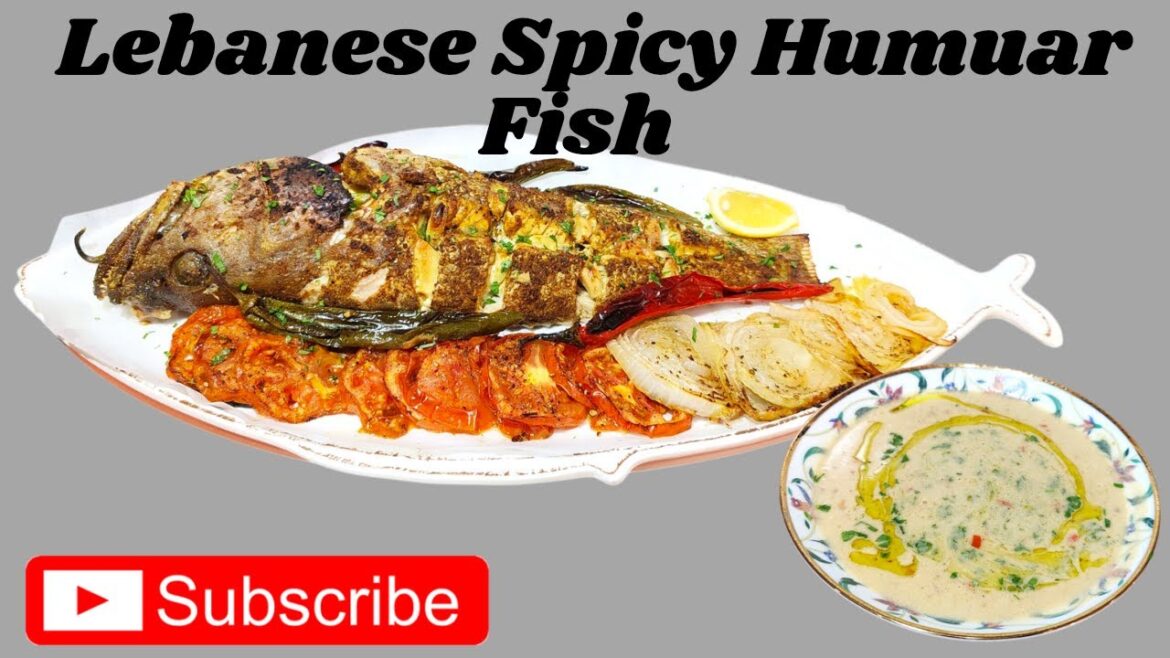 Lebanese Spicy Humuar Fish with Tahini Sauce / Grilled Humuar Fish / Chef Salim