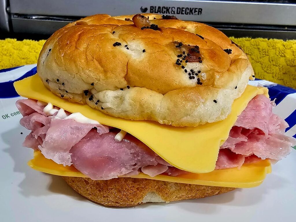 Just your basic chipped chopped ham sandwich