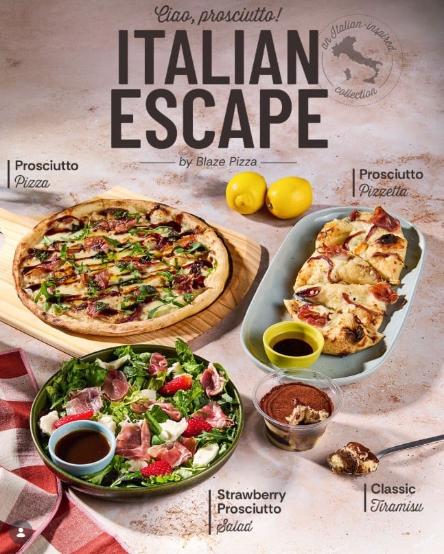 BLAZE PIZZA INTRODUCES “ITALIAN ESCAPE” MENU WITH VOLPI FOODS