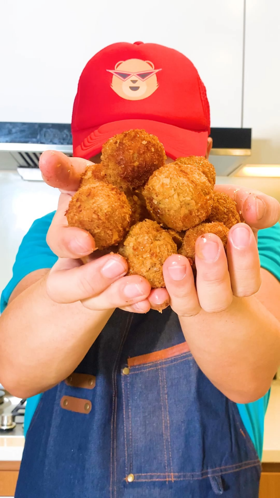 Super Crispy Fried Chicken & Mushroom Meatballs with Honey Chili Mayo