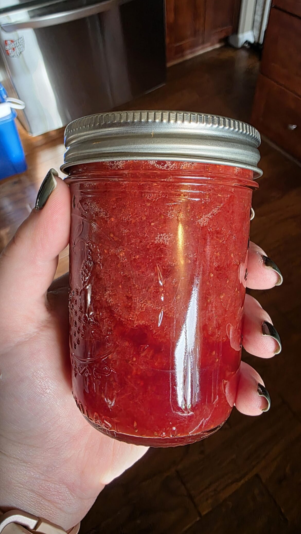 Second attempt at canning. Strawberry Jam has bubbles in it. Will this be a problem? Second attempt at canning. Strawberry Jam has bubbles in it. Will this be a problem?