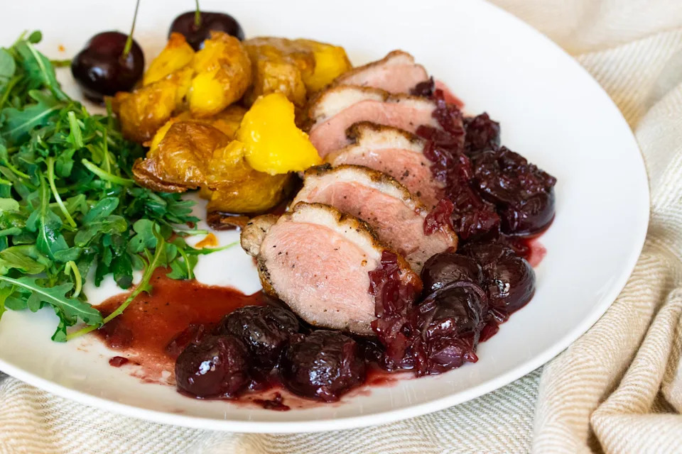 Duck with Port and Cherry Sauce