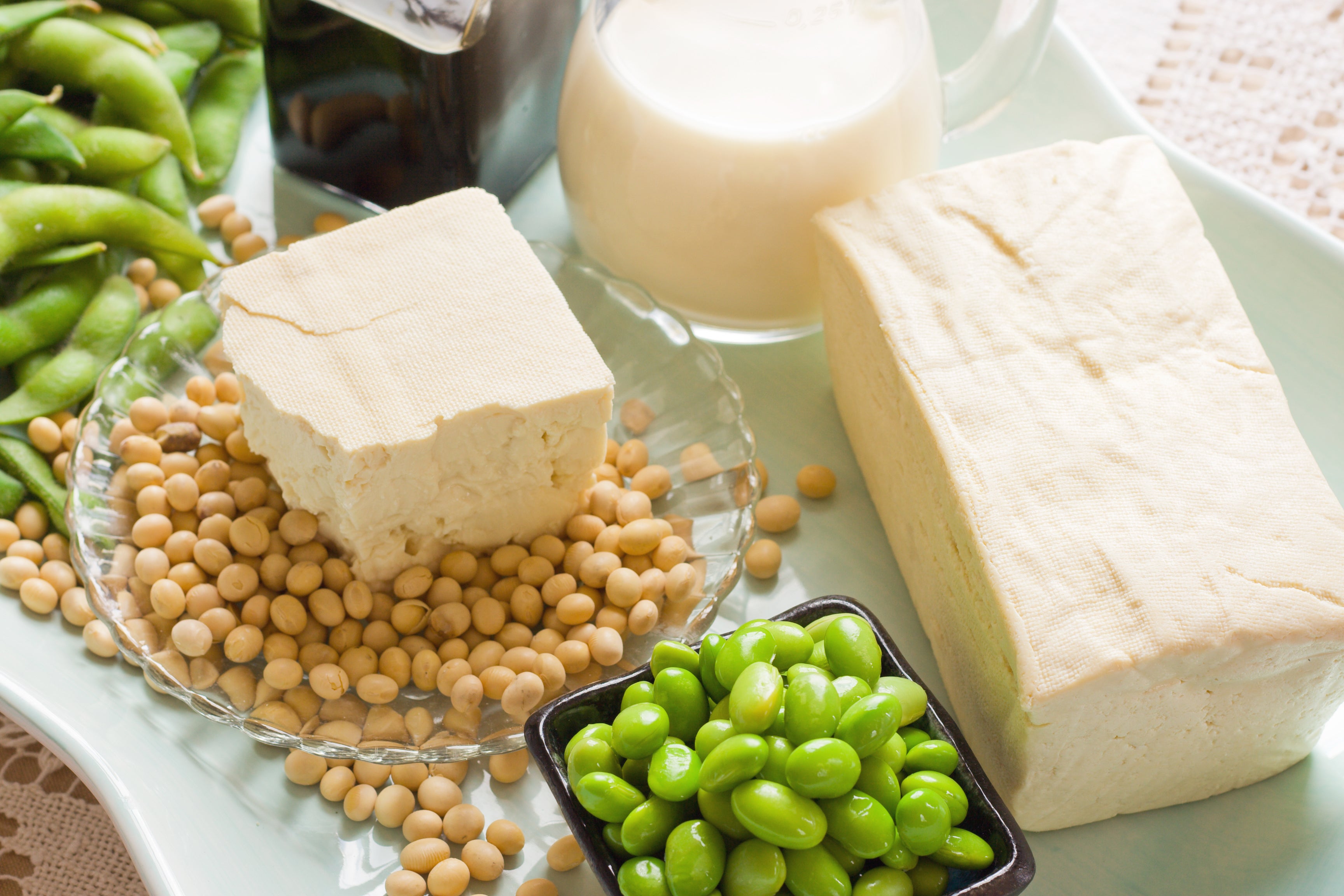 Soy milk, tofu and edamame are high in potassium and magnesium