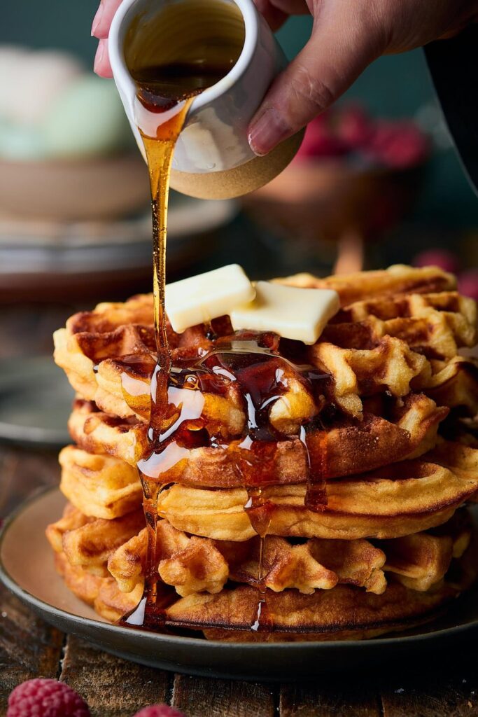 The lightest, crispiest buttermilk waffles I've ever made