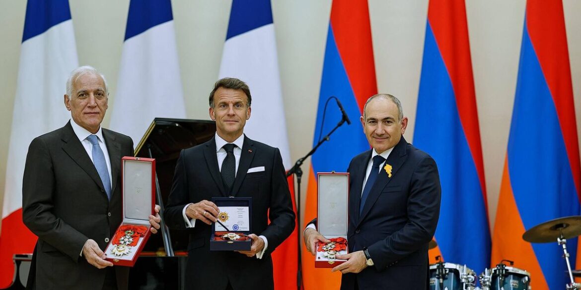 Macron croons classic ballads at a state dinner in Armenia for the French leader Macron croons classic ballads at a state dinner in Armenia for the French leader
