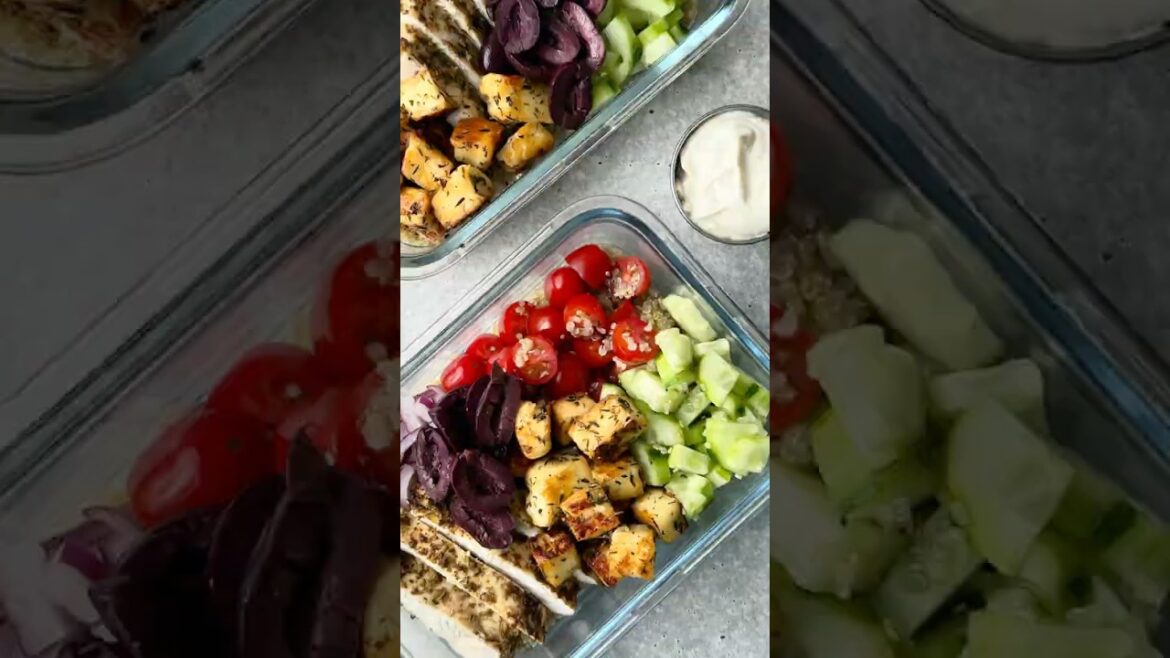 SALADE DE QUINOA À LA GRECQUE  #recette #recettehealthy #recettefacile #food #mealprep #salad