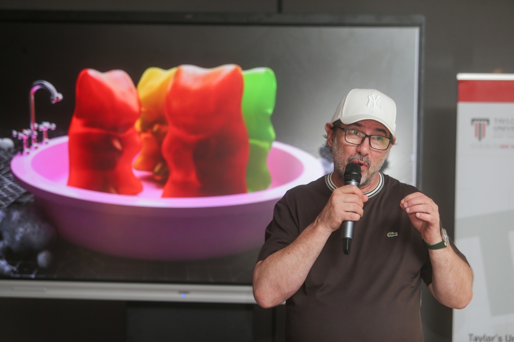 ‘Bye-Bye Gummies’ was one of the dishes on Ultraviolet’s last menu where the gummies sit in a bathtub filled with hot consomme that melts them. — Picture by Choo Choy May