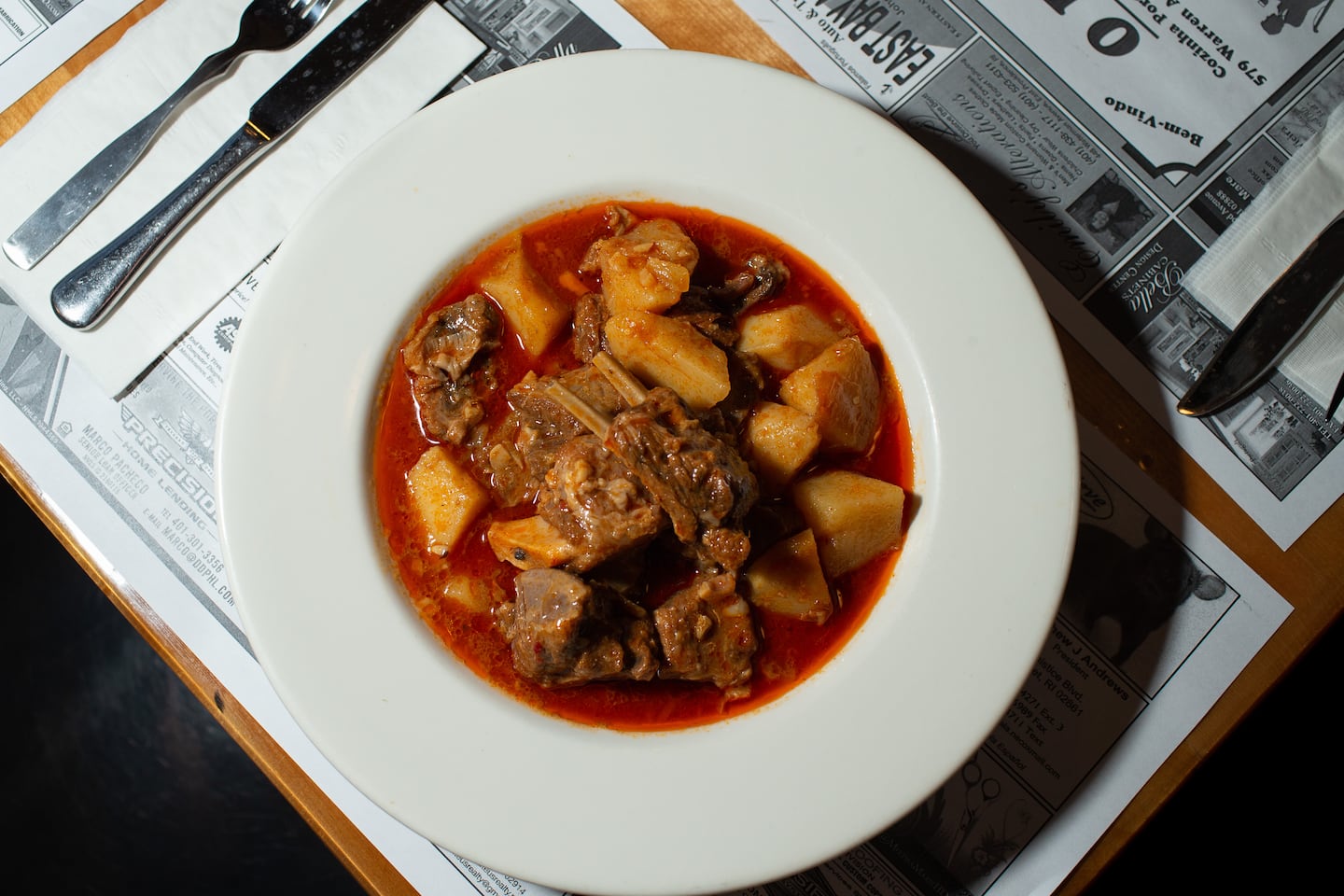 O Dinis's braised goat is inside the eatery in East Providence, Rhode Island.