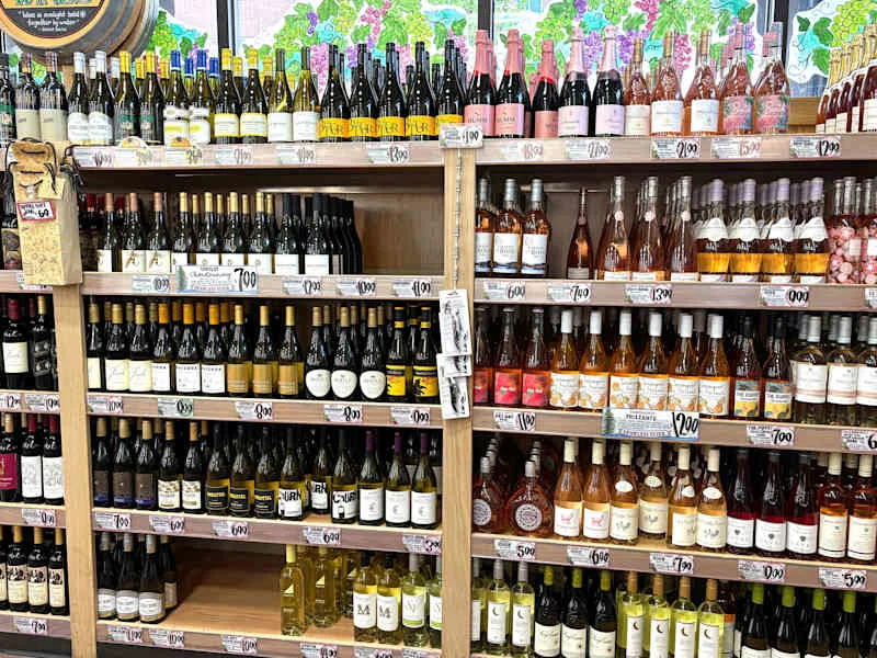 Wine section at Trader Joe's