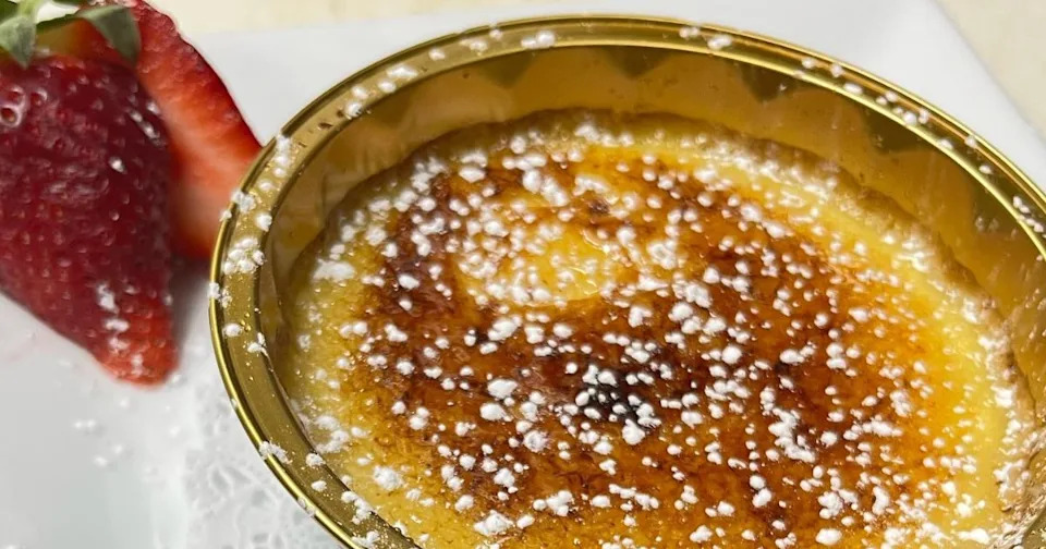 The top of the creme brulee sold at Sophia's Tuscan Grille in Warwick, Rhode Island