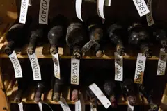 The 133 bottles, most dating from 1892 to 1899, were discovered in 1985, having been hidden at the end of World War II.