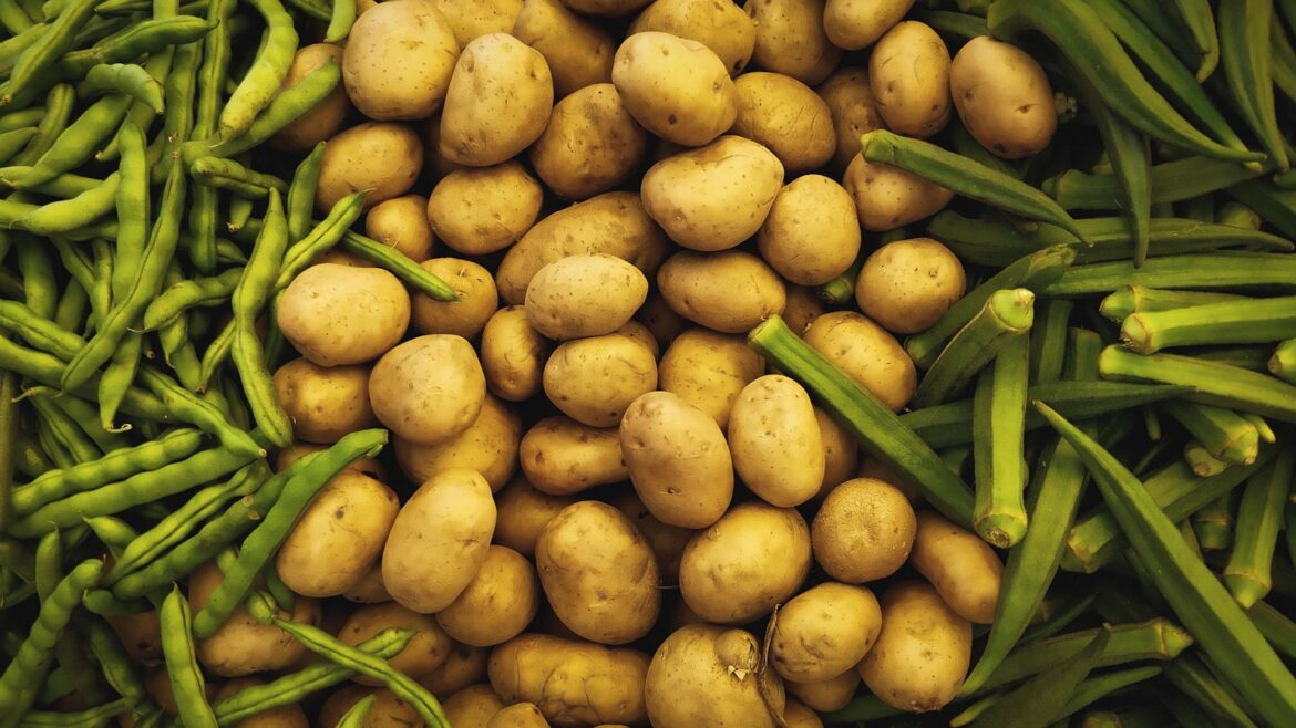Let’s Get Cooking: Potato and garlic scape salad brown potatoes surrounded by green beans