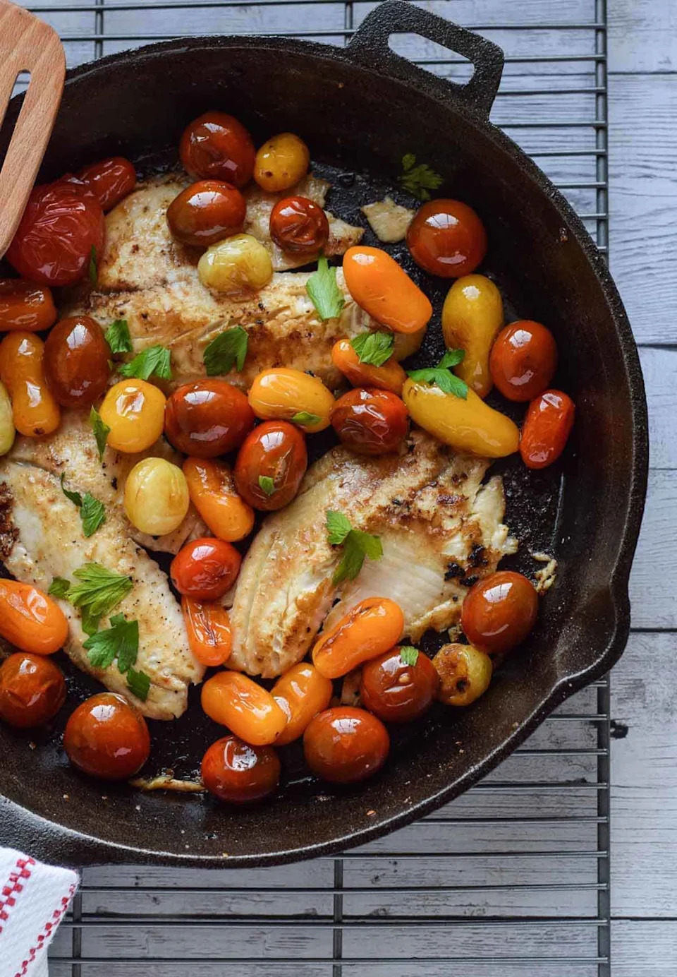 Skillet Tilapia with Tomatoes - Photo Credit: Seasonal Cravings.