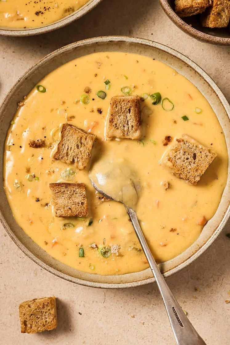 Wisconsin beer cheese soup. Photo credit: Real Balanced.