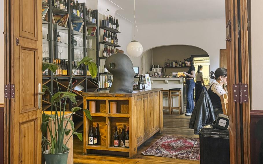The interior of a restaurant.