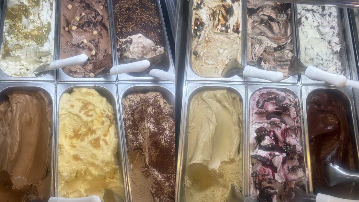 Gelato options at La Gelateria di Eataly