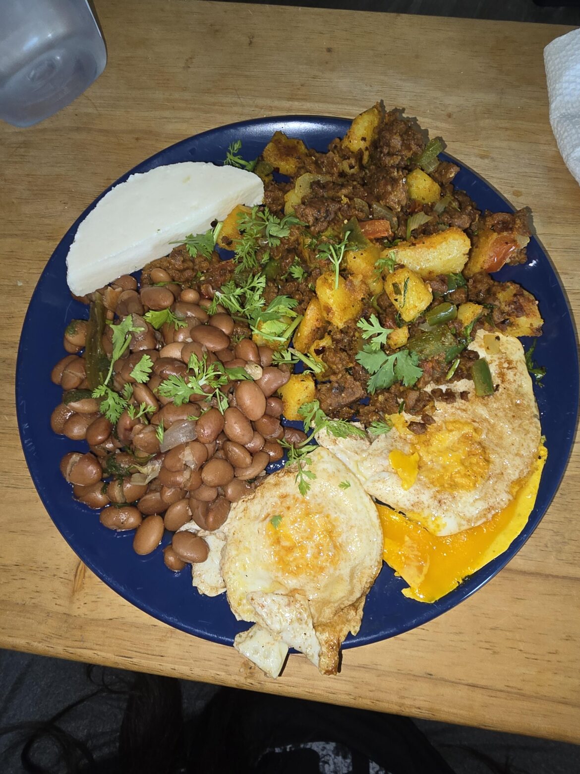 Tex-Mexican inspired vegetarian chorizo dish. Tex-Mexican inspired vegetarian chorizo dish.