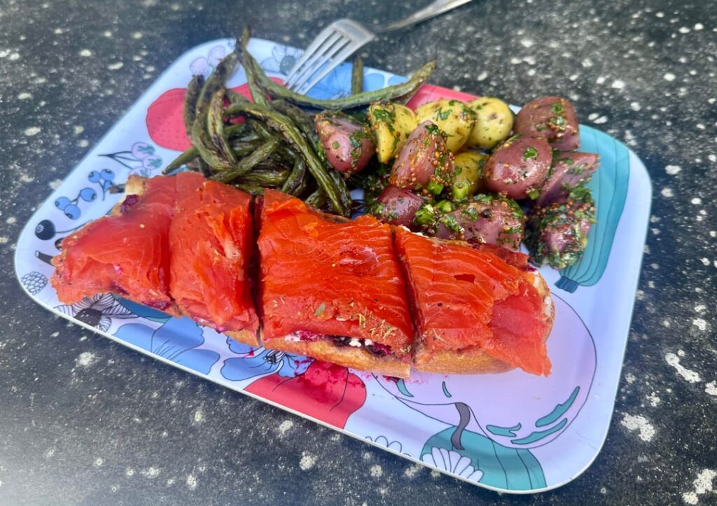 Gravlax- I caught this sweet boy 2 weeks ago. Thank you, fish!