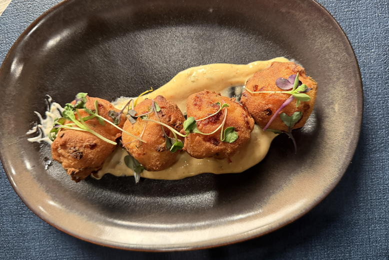 Shrimp fritters at Moxie Modern in Long Branch, NJ