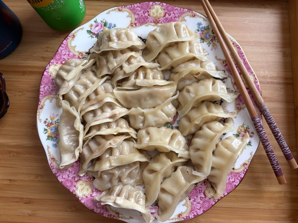 My dumplings. It ain’t a looker but it tasted awesome! Can you guess the filling? 🥟
