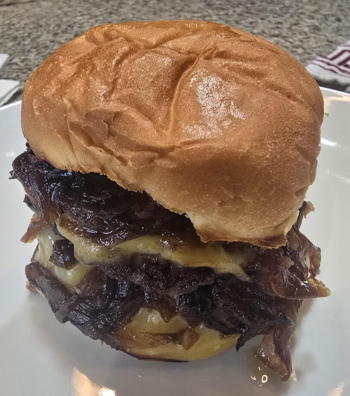 Are there too many onions on my double cheeseburger slider?
