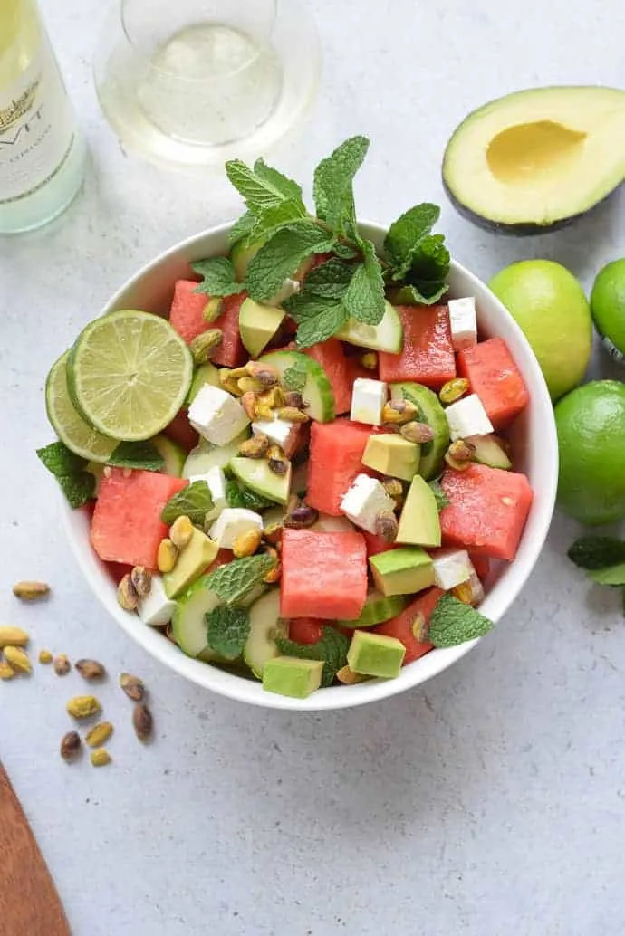 Watermelon and Cucumber Salad - Photo Credit: Seasonal Cravings.